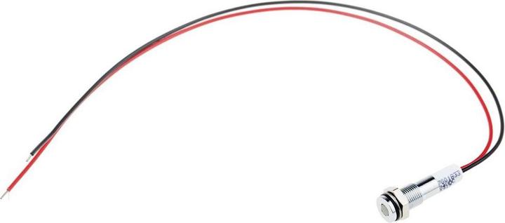 Produktbild RS PRO 6mm flush satin chr LED wires, wht 24Vdc