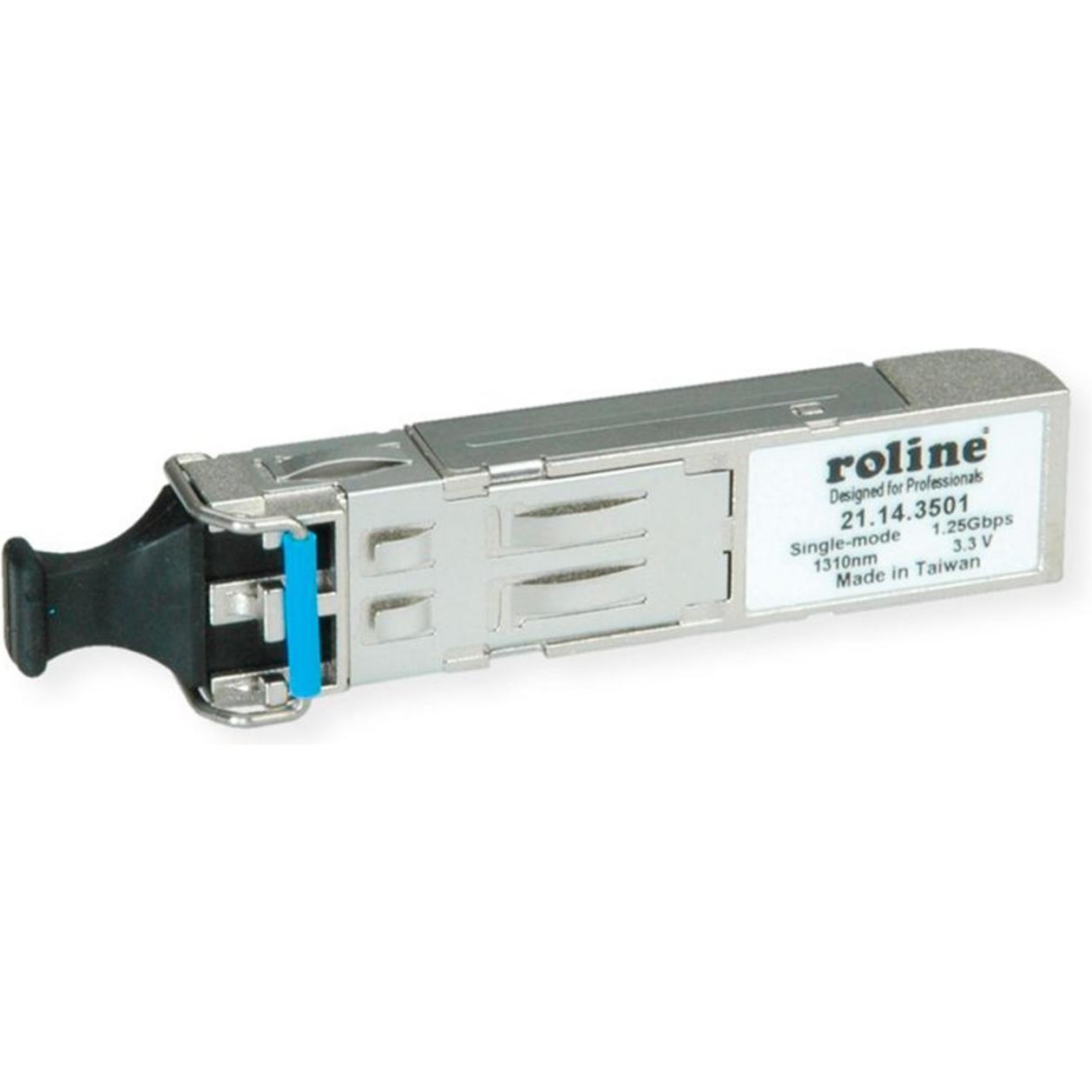 Roline Mini-GBIC Modul LX/LC, Singlemode 10km, Transceiver, Silber