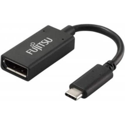 Fujitsu Externer Videoadapter (USB Typ-C, 15 cm), Data + Video Adapter, Schwarz