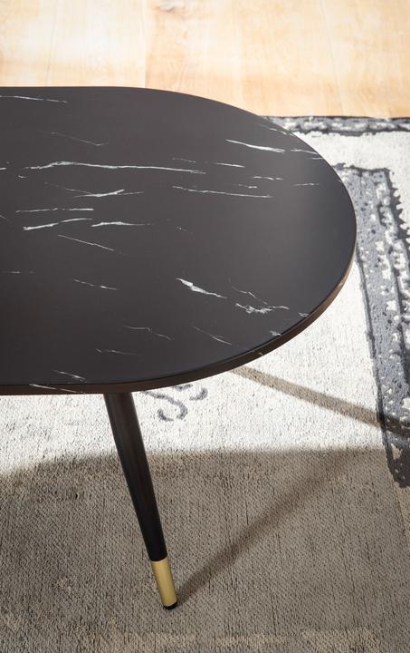 Actual product image FineBuy Coffee table sofa table marble look 120 cm living room table table modern (120 x 60 x 42 cm)