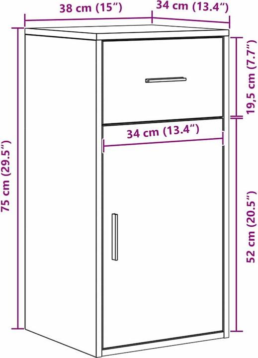 Productafbeelding vidaXL Moderne Möbel (38 x 34 x 75 cm)