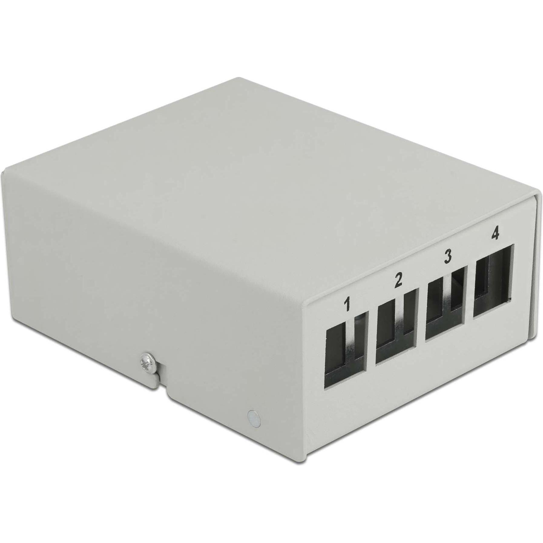 Delock Keystone Patchpanel 4 Port grau, Server Zubehör, Grau