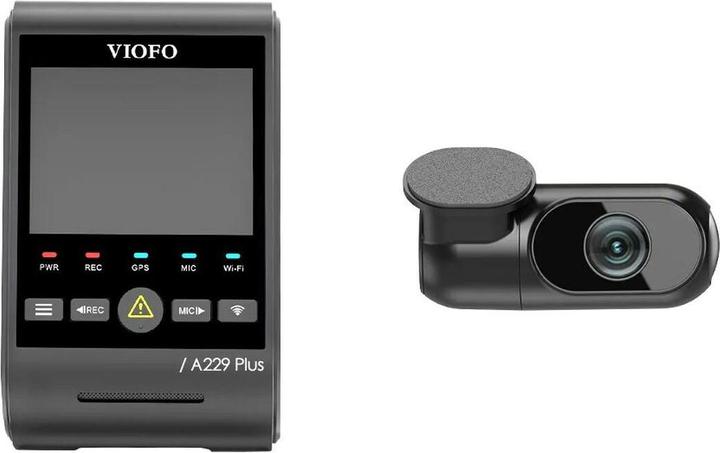 Image du produit Viofo A229 Plus 2CH - Double caméra de recul (Microphone intégré, Récepteur GPS, Écran intégré, Bluetooth, Accéléromètre, Vision nocturne, 2K)