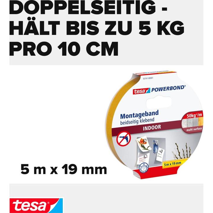 Immagine prodotto tesa Nastro di montaggio biadesivo Powerbond INDOOR (19 mm)