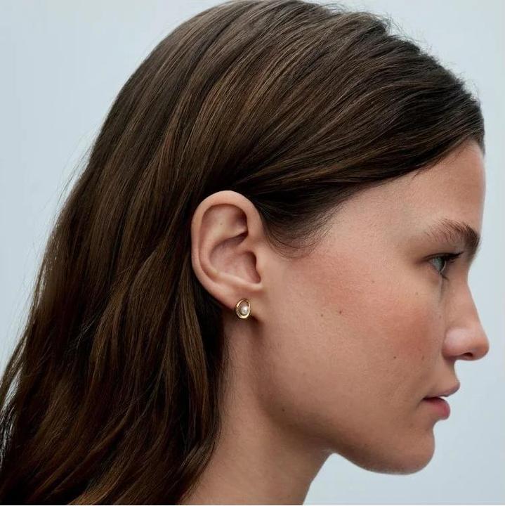 Produktbild Pandora Ovale Organisch Geformte & Behandelte Süsswasserzuchtperlen Ohrringe (Metall, Vergoldet)