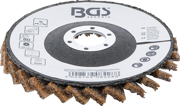 Produktbild BGS Fächer-Schleif-Scheibe | Vlies | Ø 125 mm | Körnung 80 (K 80)
