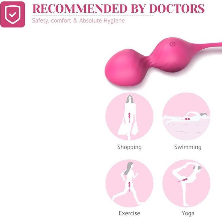 Actual product image Tracy's Dog Vibrating Kegel Ball Set Remote Controlled - Pink