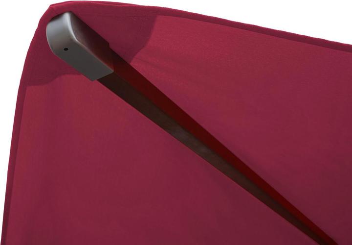Actual product image Mendler Gastronomy wooden parasol, garden parasol, polyester/wood 14kg, square 3x3m rope pull shockproof - b (3 m)