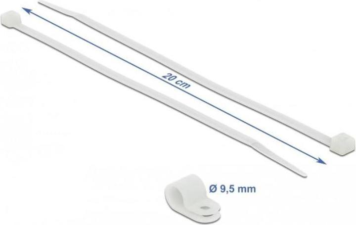 Actual product image Delock Cable tie kit - 20 cm - white (200 mm, 10 pcs.)