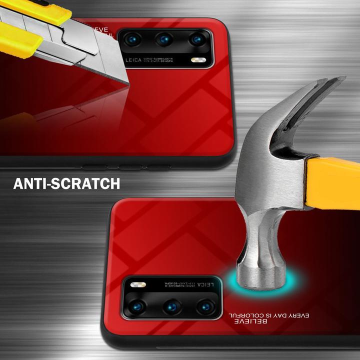 Image du produit Cadorabo Couverture en verre TPU 2 couleurs (Huawei P40)