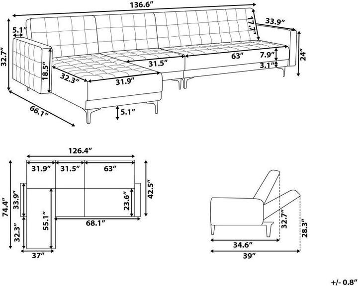 Image du produit Beliani Aberdeen (Canapé modulaire)