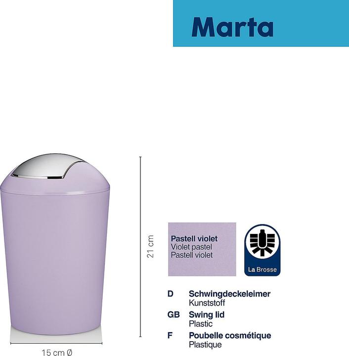 Immagine prodotto Kela Schwingdeckeleimer Marta (1.70 l)
