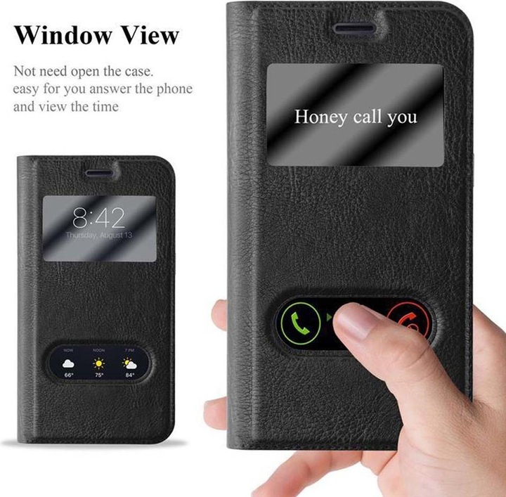Produktbild Cadorabo Book mit View Doppelfenster Cover (Samsung Galaxy J1)