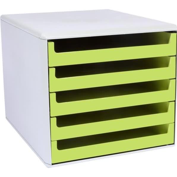 Metzger&Mendle, Dokumentenablage, Schubladenbox La Natura 5 Schübe RC-Kunststoff grau/verde (C4)