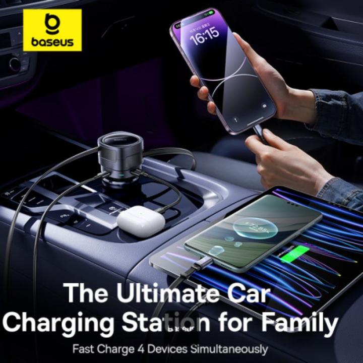 Produktbild Baseus Enjoyment Max Car Charger C+C Cables & U+C Ports 90W Cosmic Black