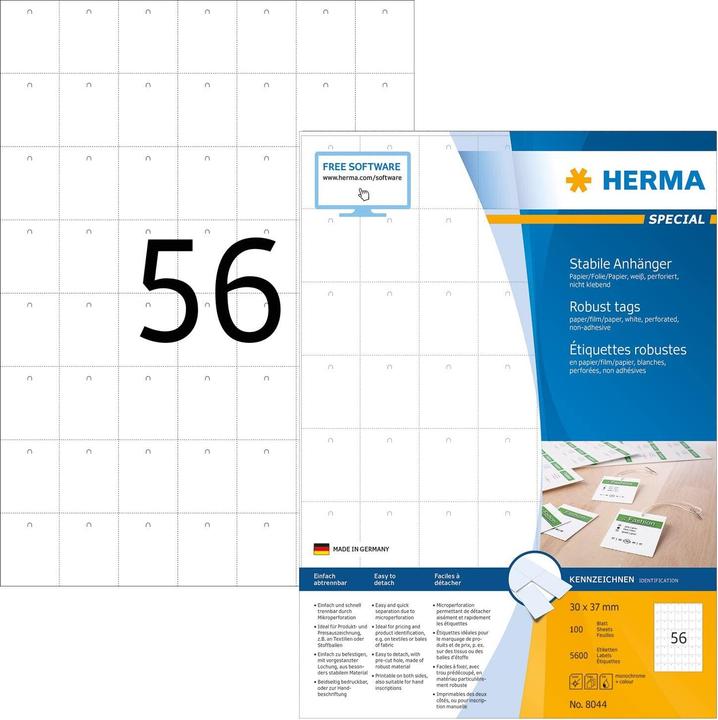 Actual product image HERMA Attachment labels A4
