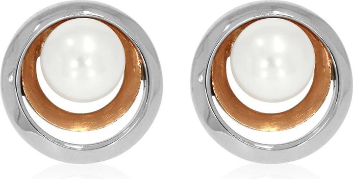 Immagine prodotto Xen Orecchini a perno bicolore con perla di acqua dolce bianca coltivata (Argento 925)