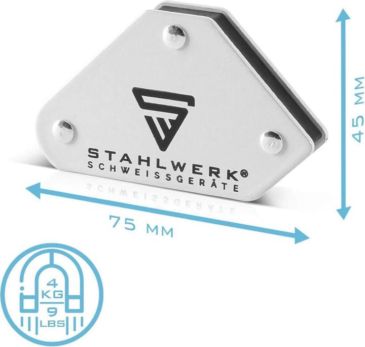 Produktbild Stahlwerk 6 Ã— Magnet-Schweisswinkel 30° x 45° x 60° x 75° x 90° x 135°, 2 x 4 kg