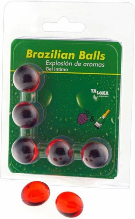 Produktbild Taloka 5 Brasilianische Kugeln Erdbeeren & Champagner Intimgel