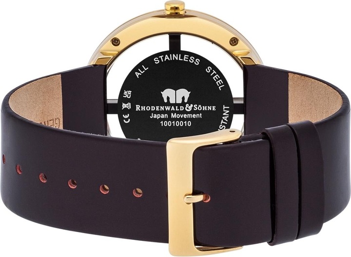 Image du produit Montre à quartz pour femme Lucrezia en cuir véritable brun foncé - 4330 (Montre analogique, 42 mm)