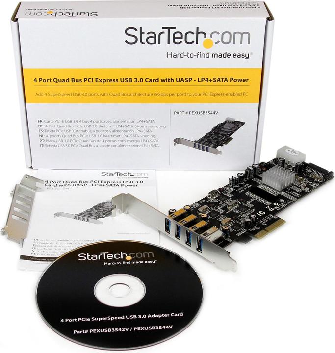 Productafbeelding StarTech 4-poorts PCIe Quad Bus USB 3.0 Kaart