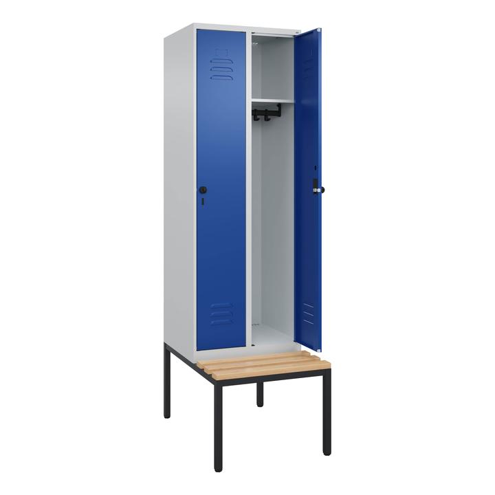 Actual product image C+P Garderobenschrank Classic Plus, Abteilbreite 30 cm, mit Sitzbank (60 cm, 185 cm)