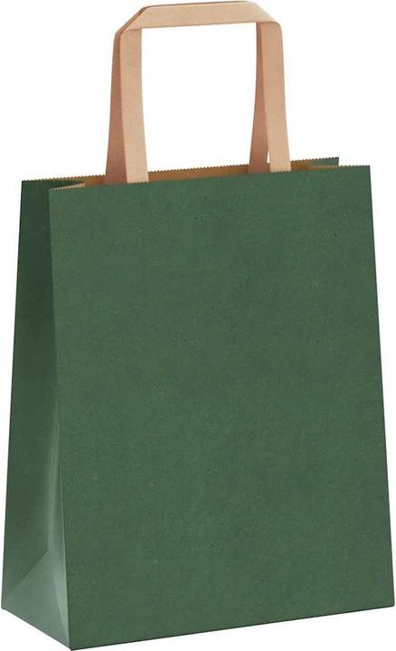 Produktbild VidaXL Kraftpapiertüten 50 Stk. mit Henkel Grün 18x8x22 cm Papiertüte (Geschenktüte, 50 x)