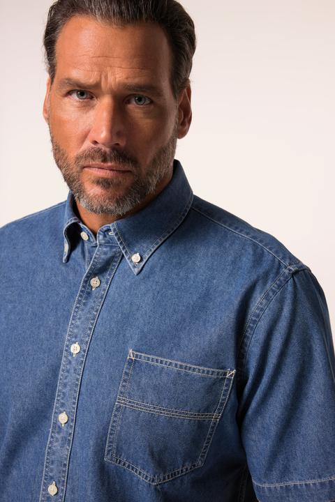 Produktbild JP1880 Jeanshemd, Halbarm, Buttondown-Kragen, Modern Fit (4XL)