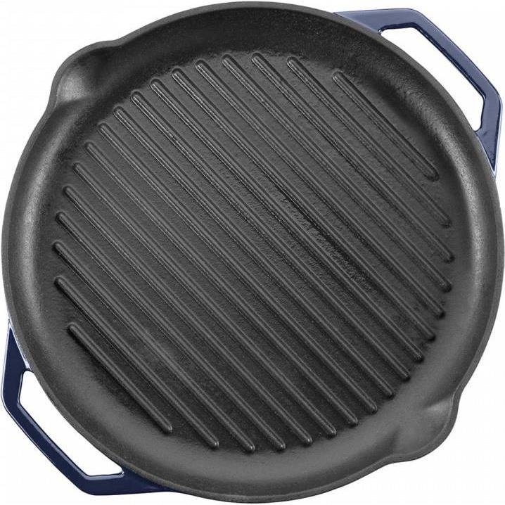 Thumbnail - Grand Feu Enameled Ribbed Cast Iron Frying Pan Blu, Pfanne + Kochtopf, Blau