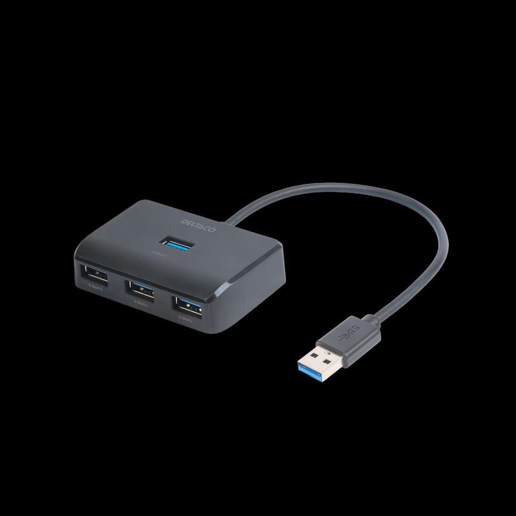 Thumbnail - Deltaco USB-A??akotuvas,, 4x USB-A, juodas / UH-735 / 1902426 (USB-A, 4 Ports), Dockingstation + USB Hub, Schwarz