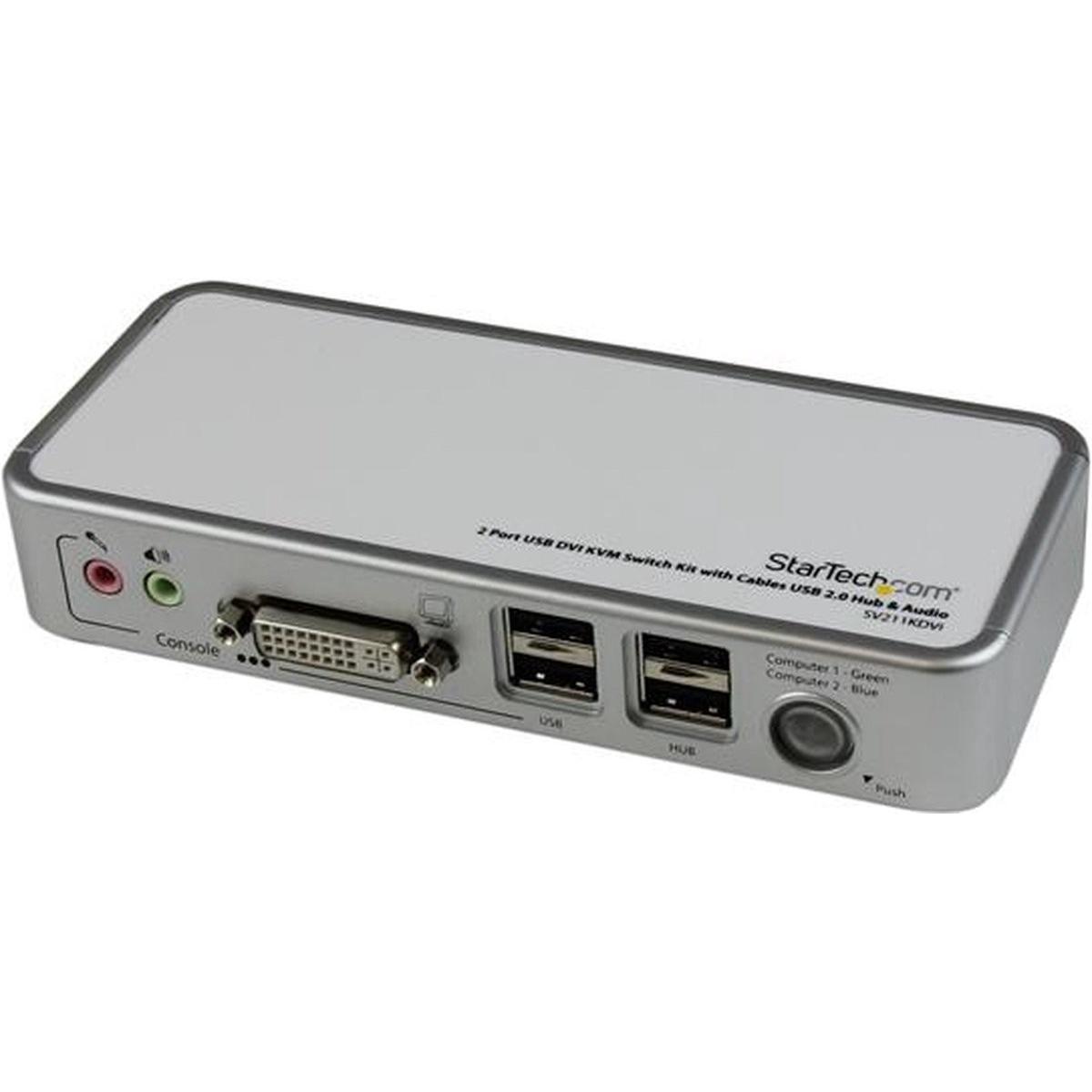StarTech Kit Switch Kvm 2 Porte USB Dvi, Switch KVM, Bianco