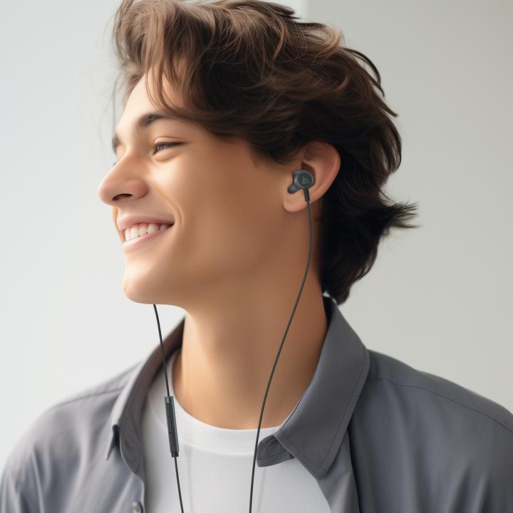 Produktbild Acefast L1 In-Ear-Kopfhörer mit 1,2 m Lightning Anschluss – Schwarz (Keine Geräuschunterdrückung, Kabelgebunden)