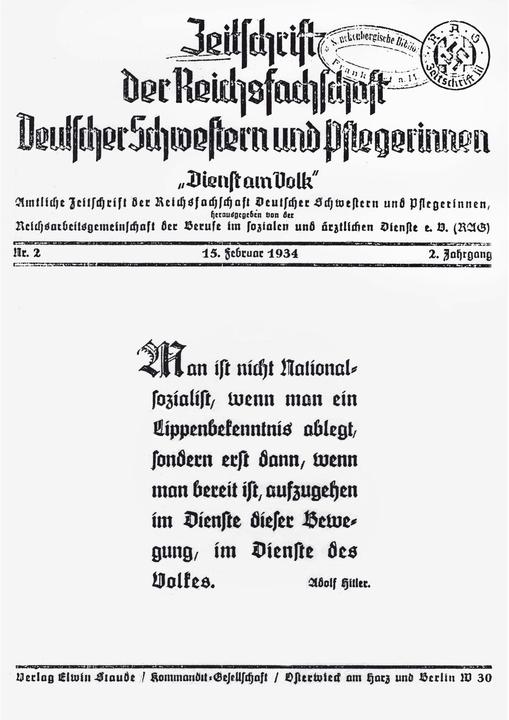 Produktbild Krankenpflege im Nationalsozialismus (Deutsch, Hilde Steppe, 2020)