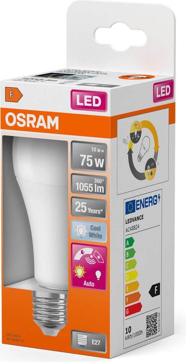 Image du produit Osram LED DAYLIGHT SENSOR CLASSIC A 10W 840 Frosted E27 (E27, 1055 lm, 4x)