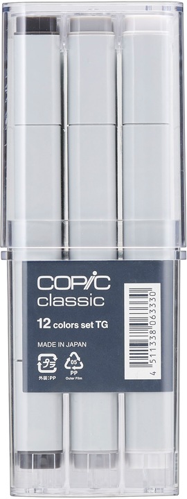 Actual product image Copic Graphic marker classic grey set "TG", 12 pieces (Grey, 12 x)