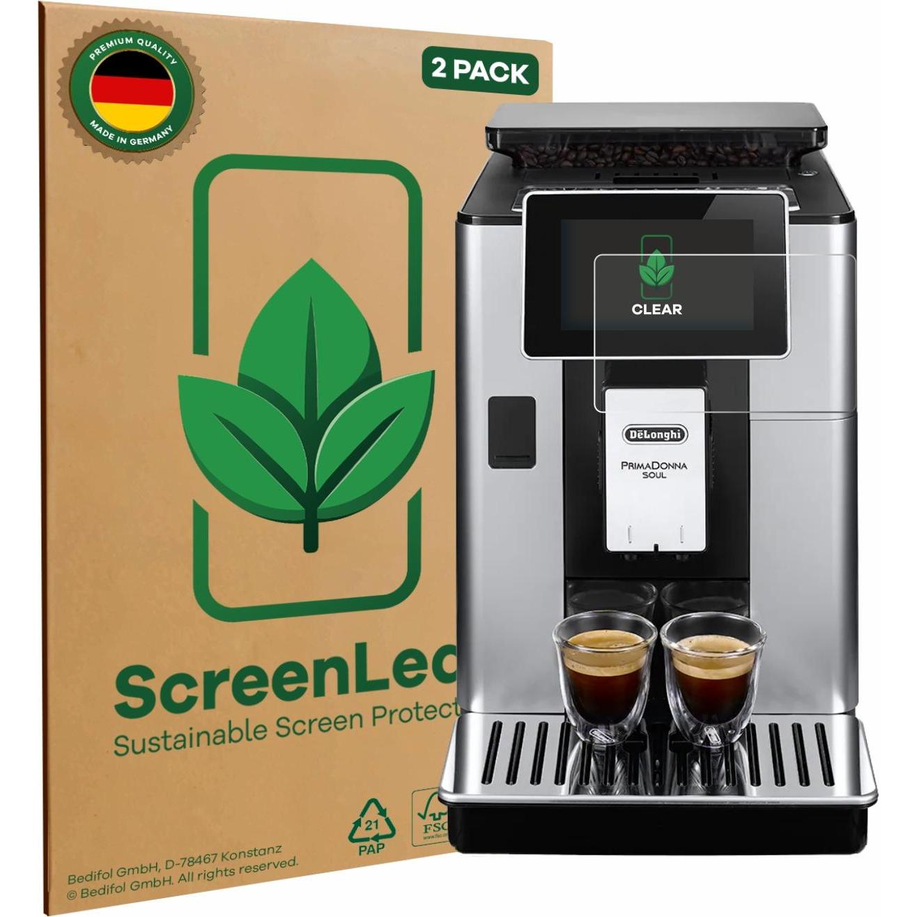 ScreenLeaf Schutzfolie nachhaltiger Displayschutz Display Schutz Folie Klar Transparent, Zubehör Kaffeemaschinen, Transp...