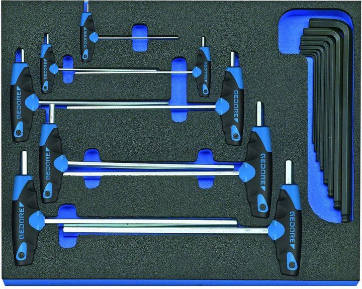 Gedore 2005 CT2-DT 2142 Offset screwdriver set in check tool module, 17 pieces