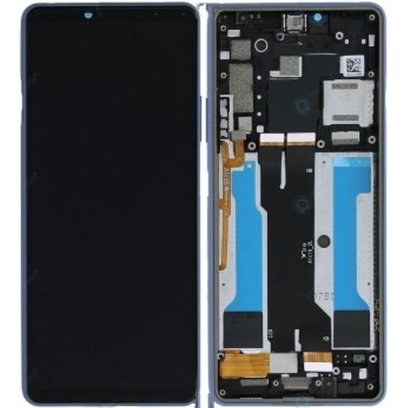 Sony LCD + Touch + Frame für XQ-BT52 Xperia 10 III - blue (Display), Mobilgerät Ersatzteile, Blau
