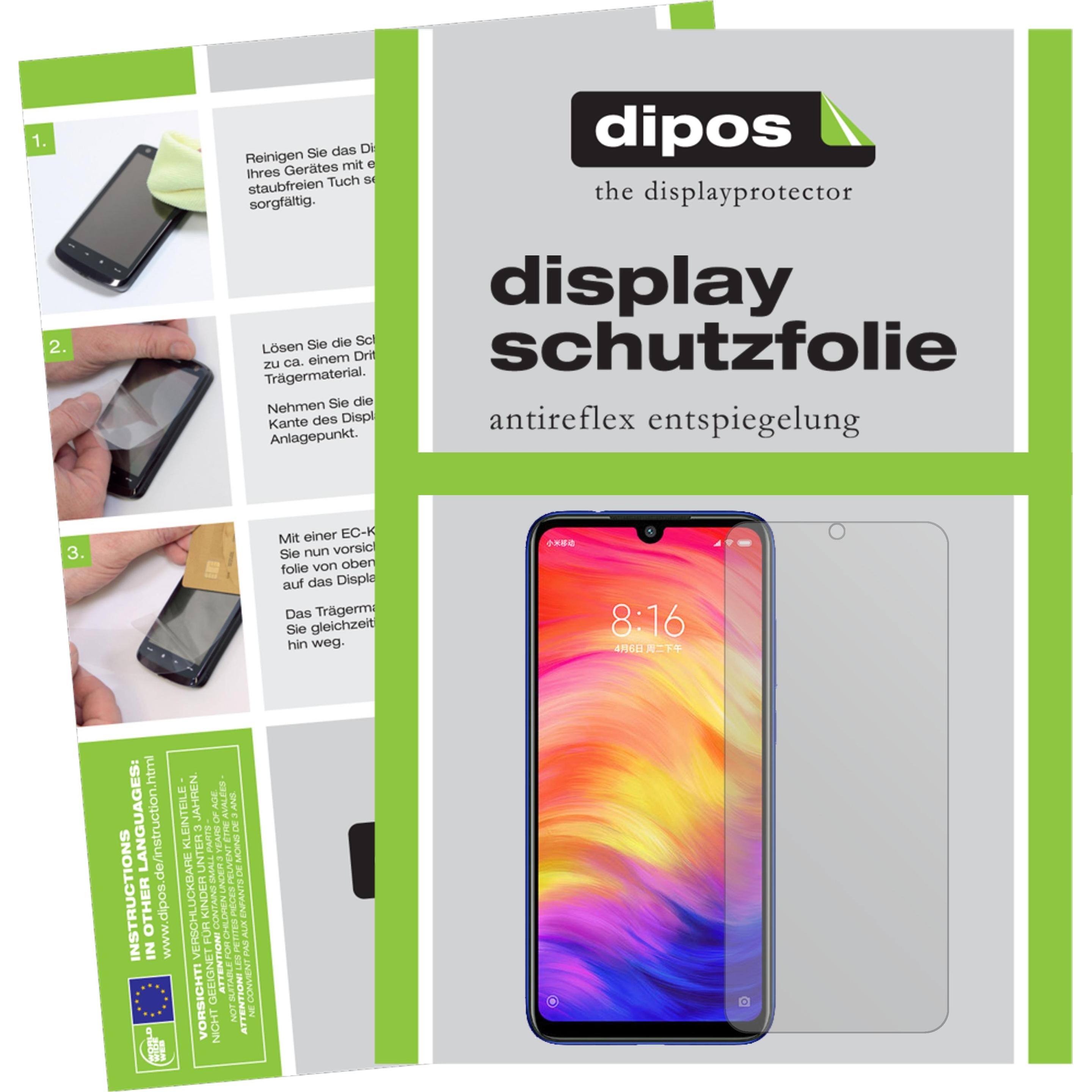 Thumbnail - Dipos Displayschutzfolie Antireflex (2 Stück, Xiaomi Redmi Note 7S), Smartphone Schutzfolie, Transparent
