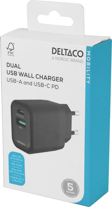 Produktbild Deltaco 1903152 (20 W, 2 Ports)