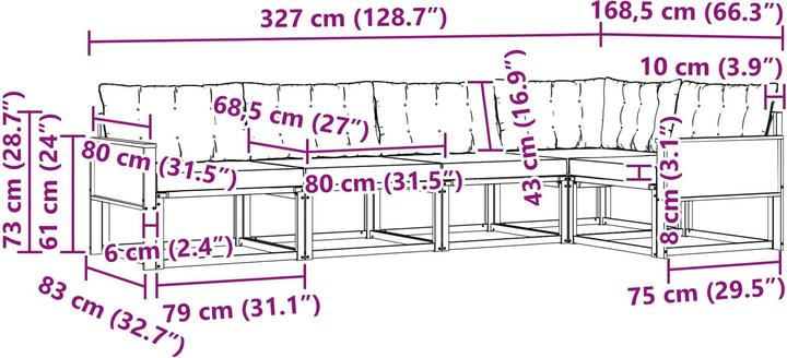 Produktbild vidaXL Gartenmöbel Set