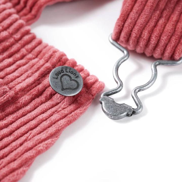 Produktbild vidaXL Kinder-Latzkleid Cord Rosa 104,Material: 100 (104)