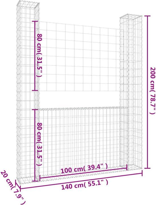 Image du produit vidaXL Gabionenkorb