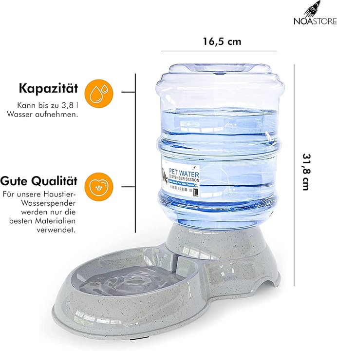 Produktbild Noa Store Automatischer 3.8l Wasserspender für Katzen und Hunde (3.80 l)
