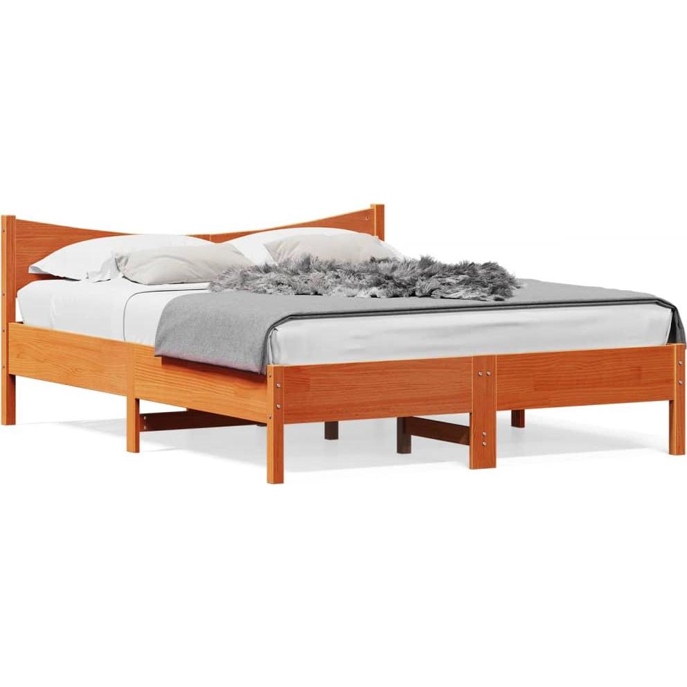 VidaXL, Bett, Bett mit Kopfteil Kiefer (150 x 200 cm)