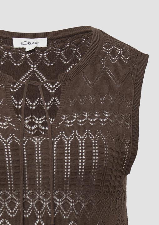 Produktbild s.Oliver Strickpullunder Stricktop im Slim Fit mit Ajourmuster (38)