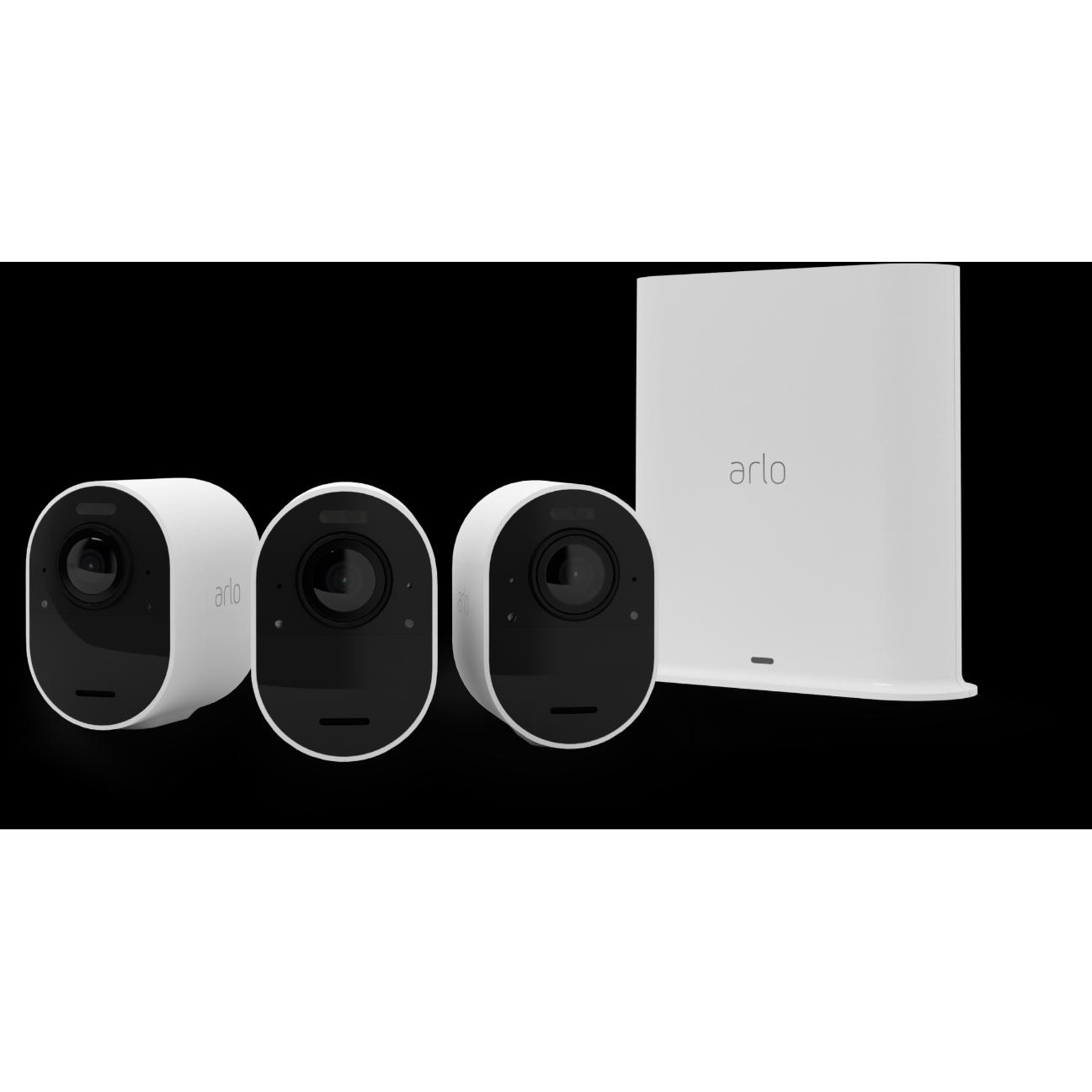 Arlo Ultra 2 VMS5340-200EUS 3er-Set (3840 x 2160 Pixels), Netzwerkkamera, Weiss