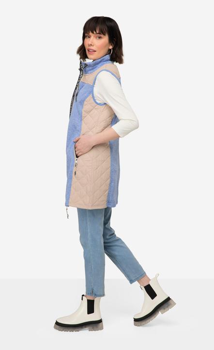 Produktbild Laurasøn Strickfleece-Weste, Stepp-Einsätze, Stehkragen, Zipper (M)