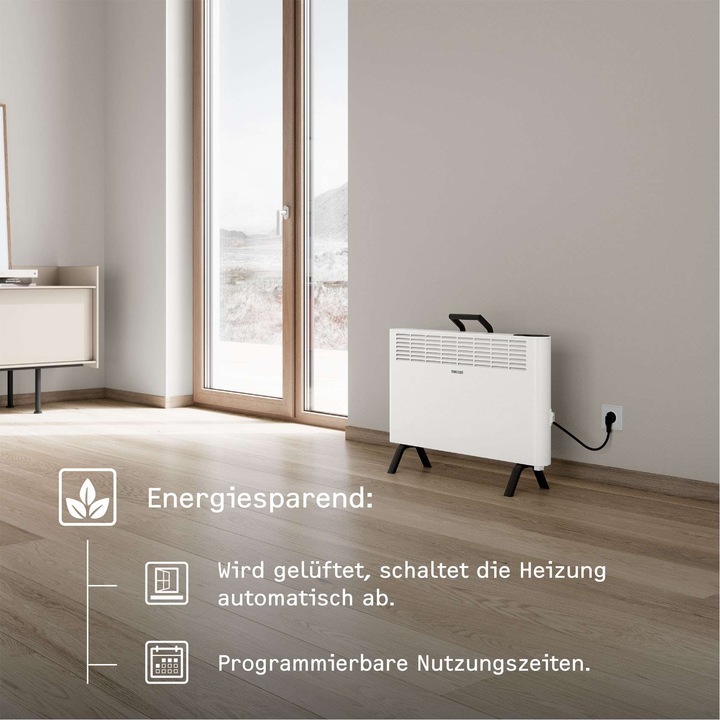 Produktbild Stiebel Eltron Elektroheizung engergiesparend, Standgerät CNS 2000 Plus LCD move, 2 kW für ca. 25 m², TÜV geprüft (2000 W)