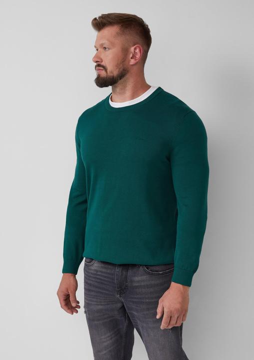 Actual product image s.Oliver Strickpullover Baumwollpullover mit Logo-Stickerei (XXL)
